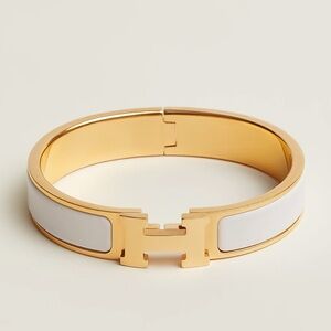 WHITE HÉRMES CLIC H BRACELET